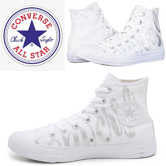 🆕⭐️ Chuck Taylor AS Logo Print Hi Top Trainer WHT - Picture 1 of 15
